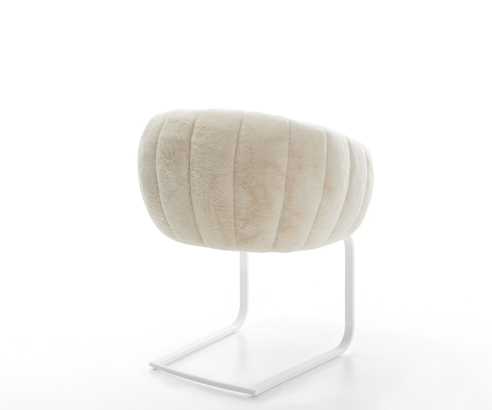 Freischwinger Jada-Flex Plüsch Creme-Weiß Freischwinger flach Weiß Taschenfederkern 4