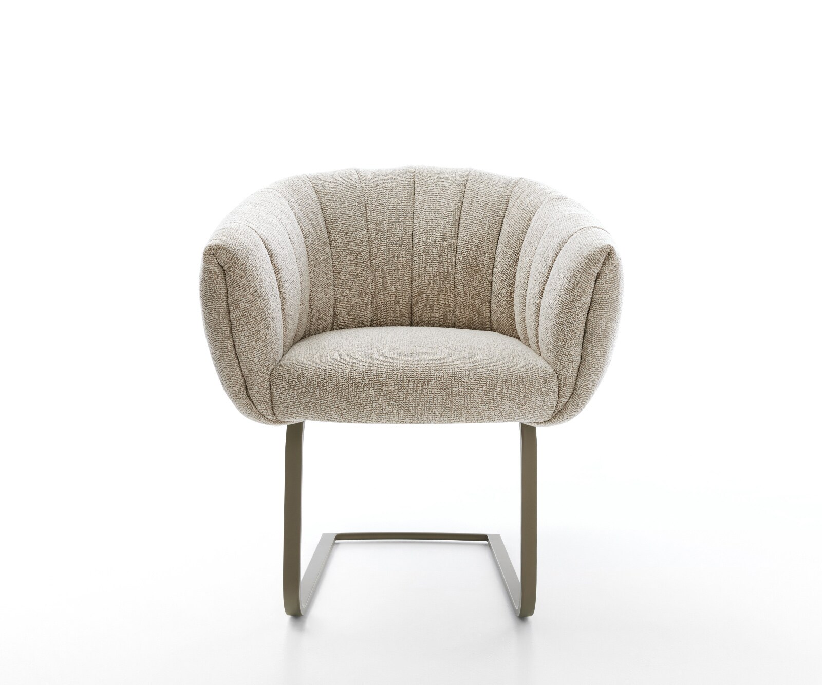 Cantilever Jada-Flex tissu tissé doux beige pied cantilever plat aspect titane ressorts ensachés 2