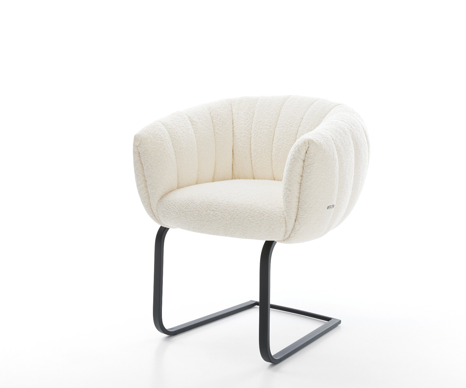 Freischwinger Jada-Flex Bouclé Weiß Freischwinger flach Schwarz Taschenfederkern 1