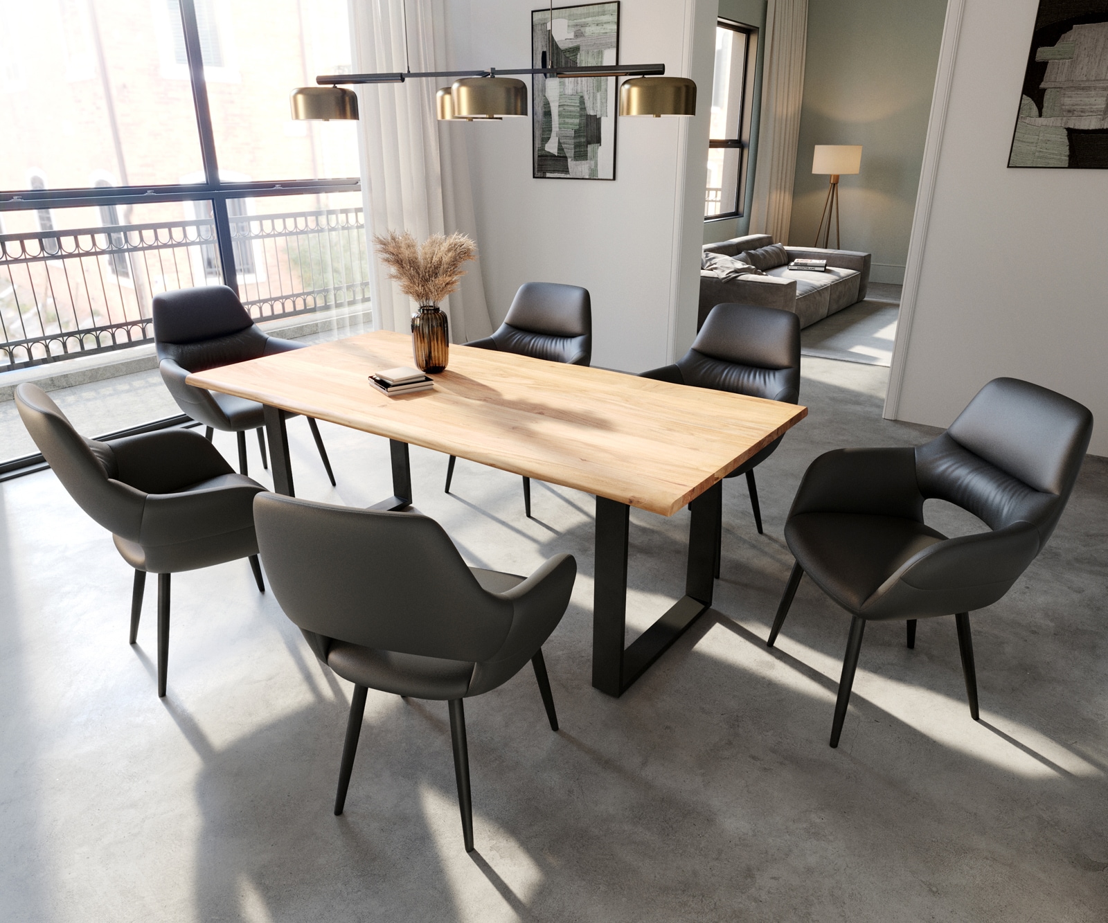 Esszimmerstuhl Yago-Flex mit Armlehnen Echt-Leder Schwarz 4-Fuß konisch Schwarz Taschenfederkern 3 Esszimmerstuhl Yago-Flex mit Armlehnen Echt-Leder Schwarz 4-Fuß konisch Schwarz Taschenfederkern 3