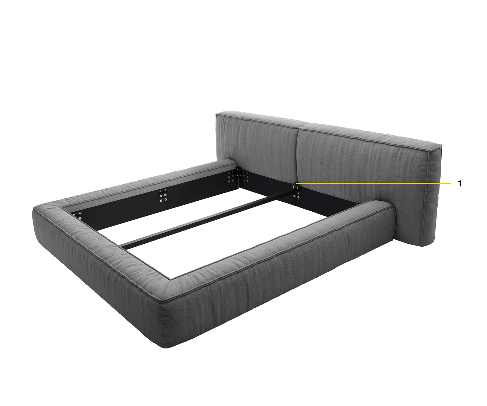 Polsterbettgestell Coperti 140x200 cm Mikrofaser Taupe Vintage 6