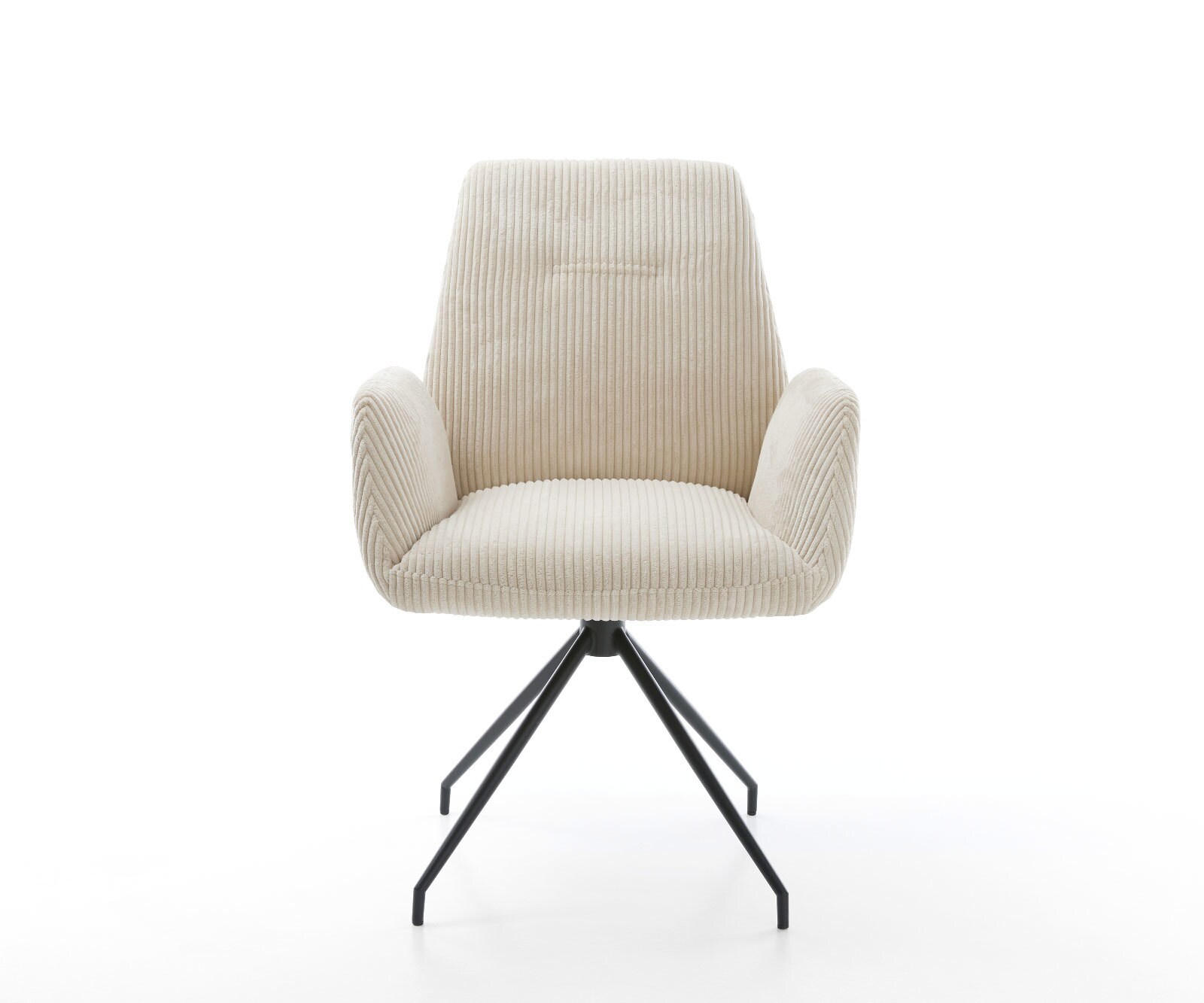Esszimmerstuhl Zoa-Flex Cord Beige Kreuzgestell konisch Schwarz Taschenfederkern 1