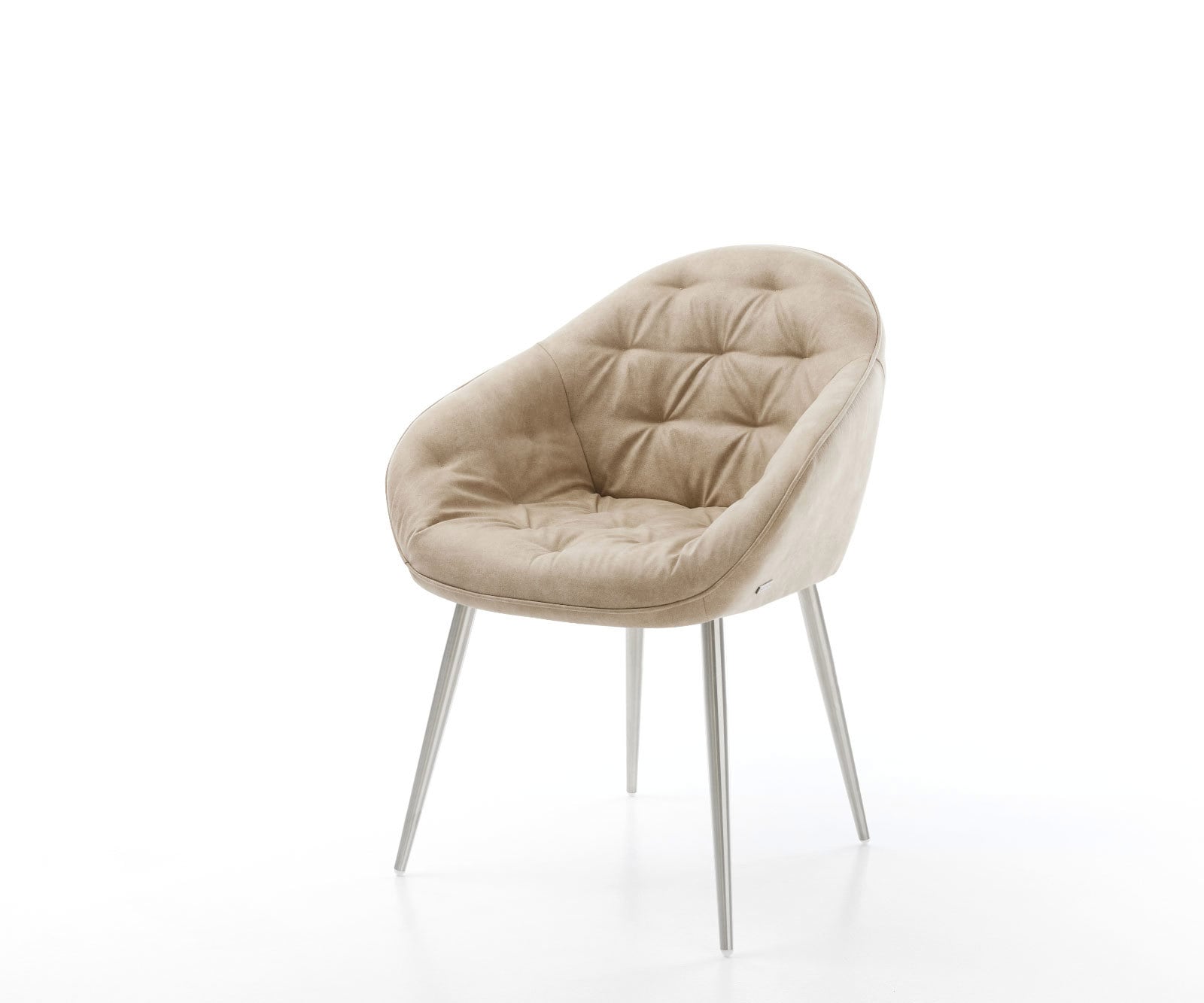 Esszimmerstuhl Gaio-Flex Mikrofaser Beige Vintage 4-Fuß konisch Edelstahl Esszimmerstuhl Gaio-Flex Mikrofaser Beige Vintage 4-Fuß konisch Edelstahl