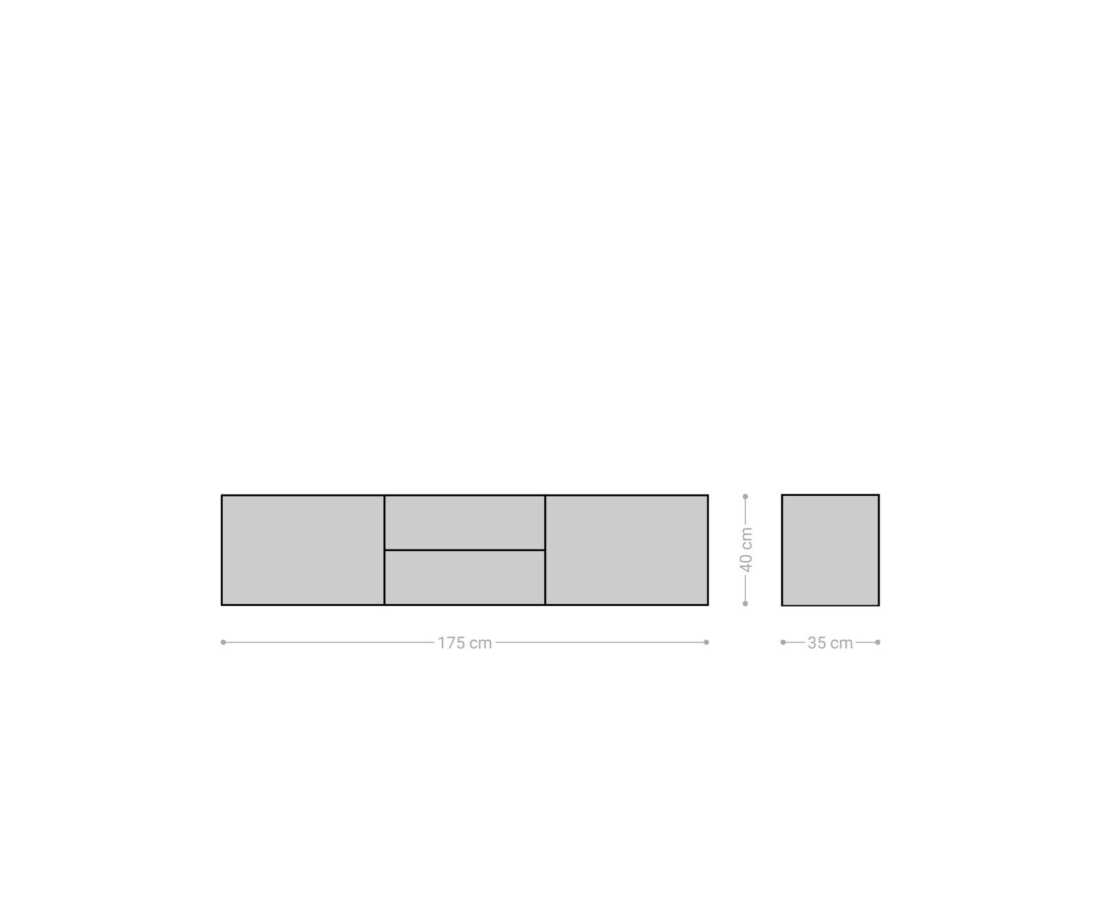 Lowboard Solu 175 cm Eiche Natur 2 Türen 2 Schübe schwebend 3D-Front 7