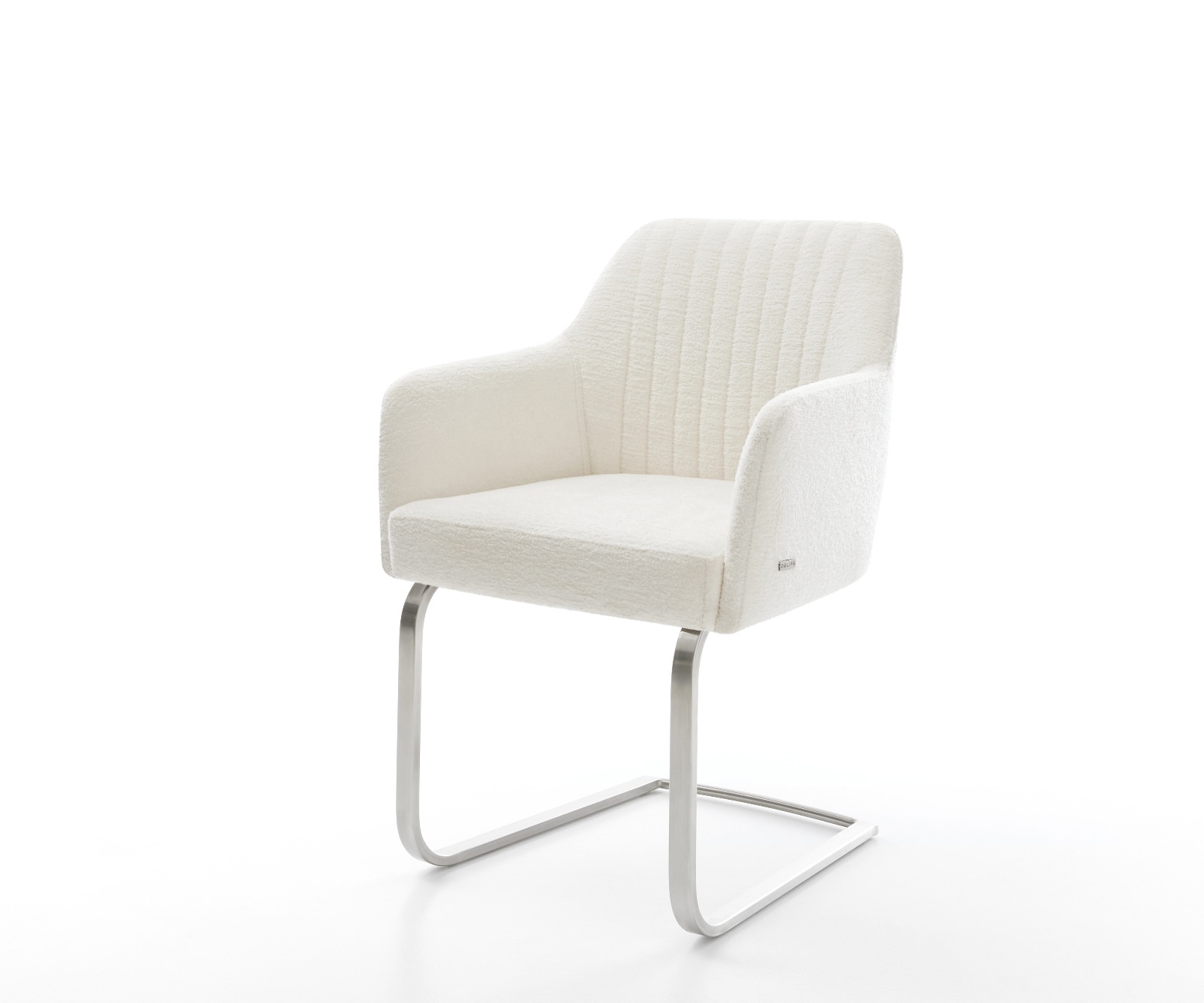 Cantilever Greg-Flex bouclé doux beige pied cantilever plat acier inoxydable resorts ensachés 1
