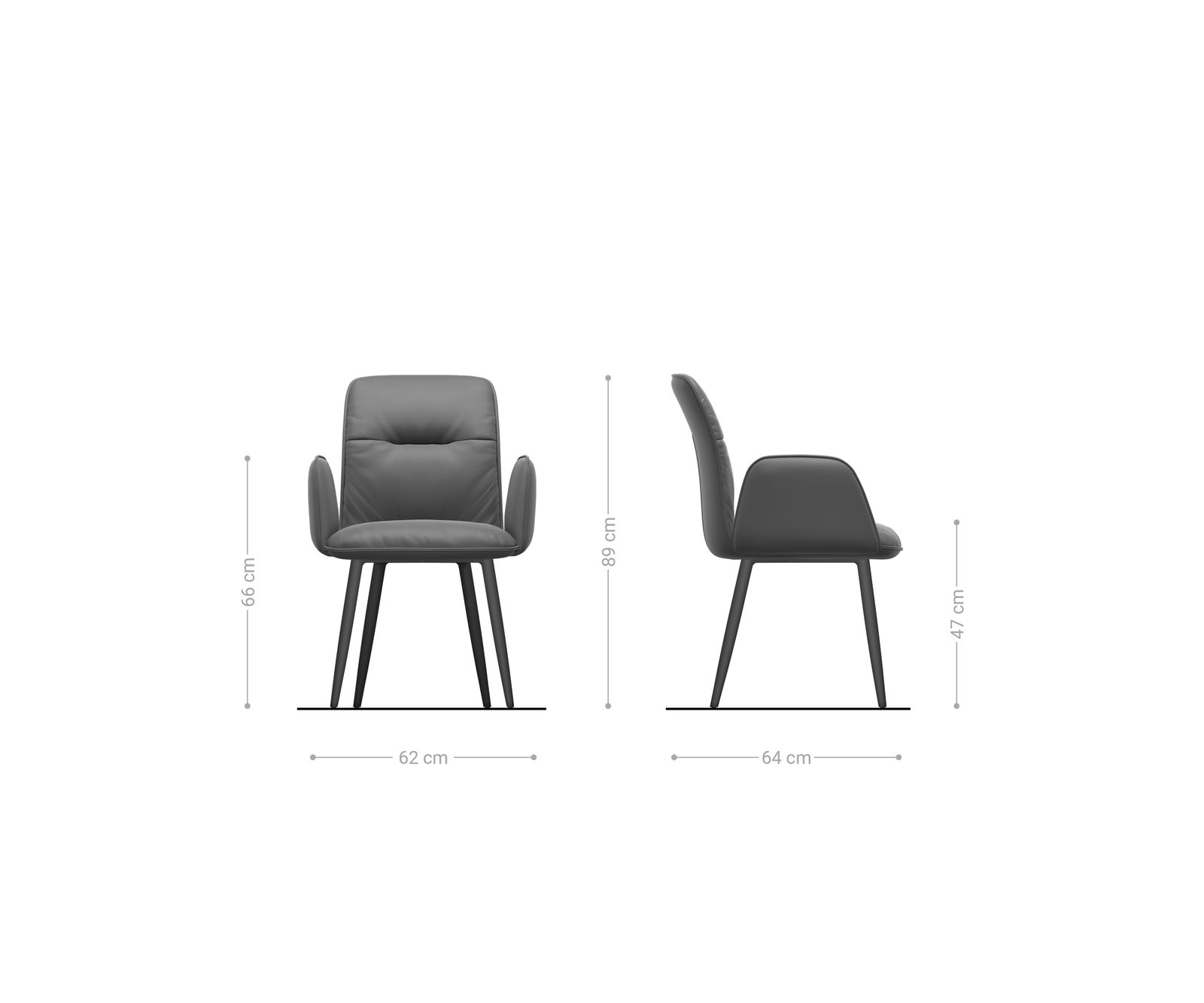 Chaise-de-salle-à-manger Vinja-Flex microvelours anthracite vintage 4 pieds coniques noir 6