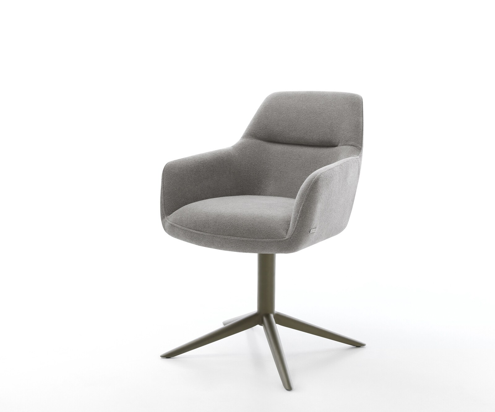 Chaise-pivotante Pejo-Flex tissu structuré doux gris pied de chaise 4 branches aspect titane pivotement sur 360° fonction bascule resorts ensachés