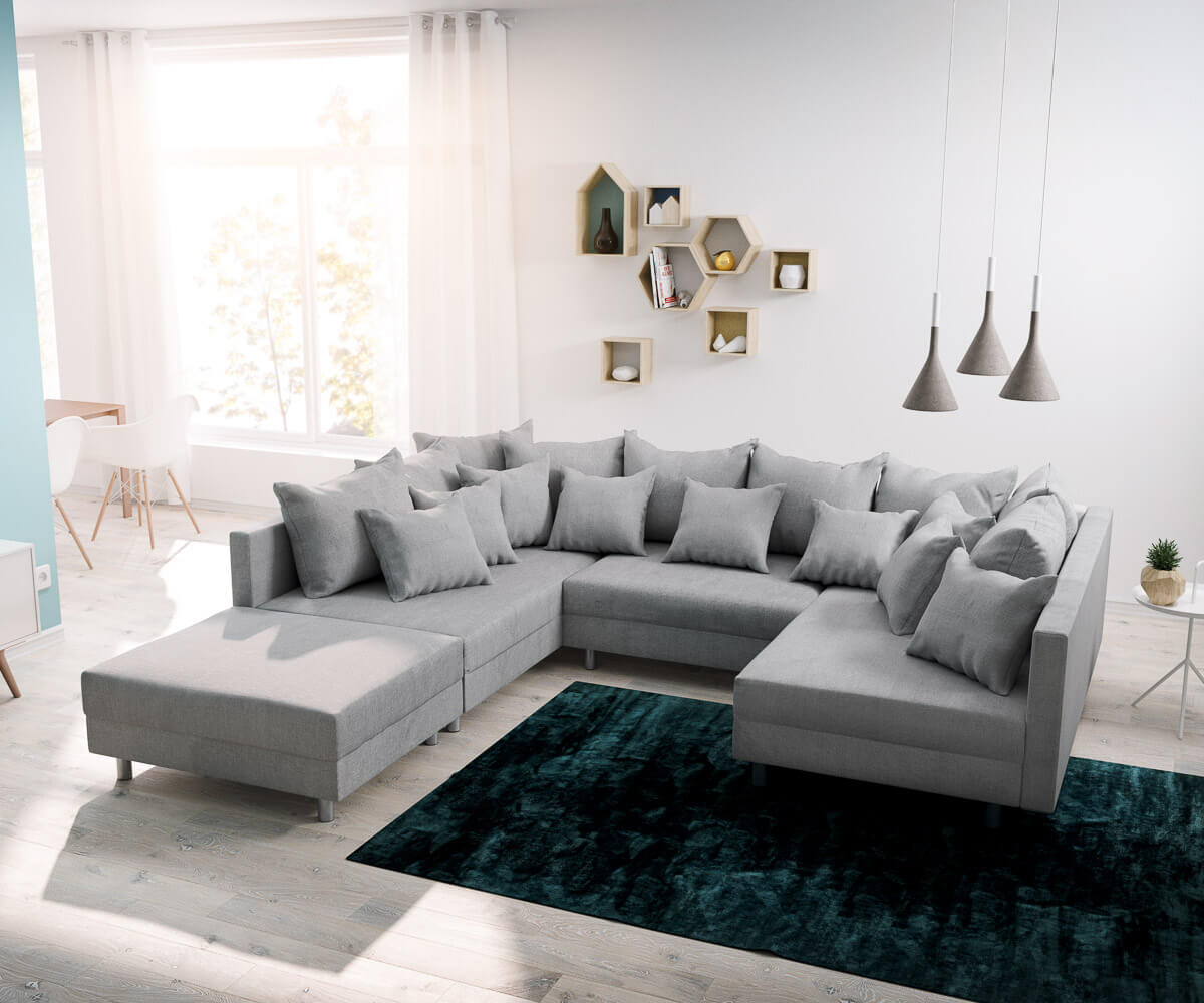 Couch Clovis Wohnlandschaft Modulsofa Design Sofa 1