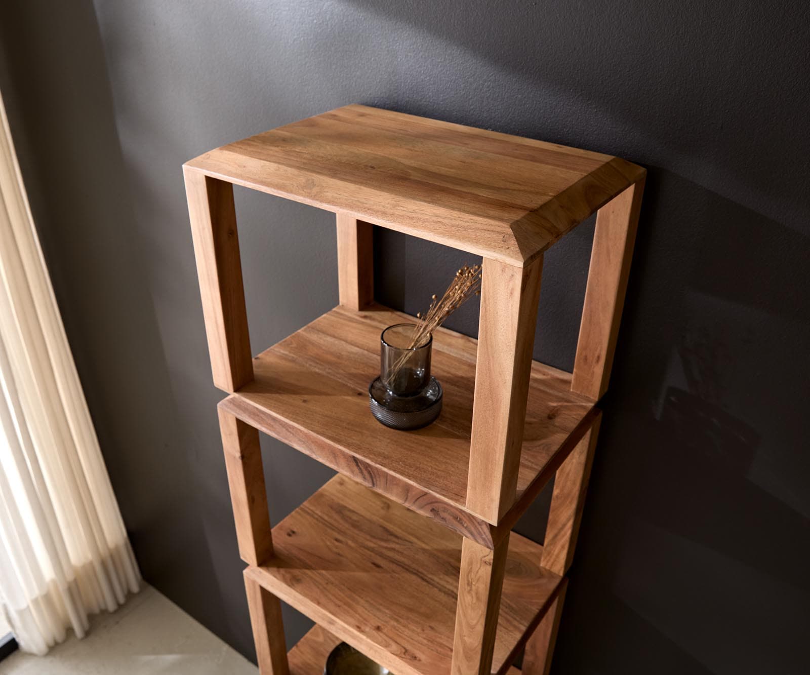 Standregal Sakura 50x200 cm Akazie Natur 5 Fächer 3 Standregal Sakura 50x200 cm Akazie Natur 5 Fächer 3