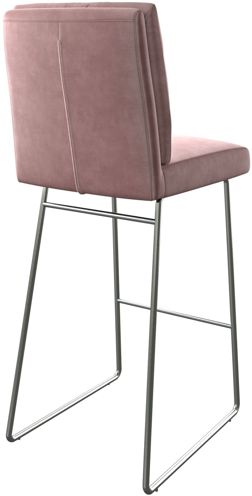 Barstuhl Pela-Flex Samt Rosé Kufengestell Edelstahl 4 Barstuhl Pela-Flex Samt Rosé Kufengestell Edelstahl 4
