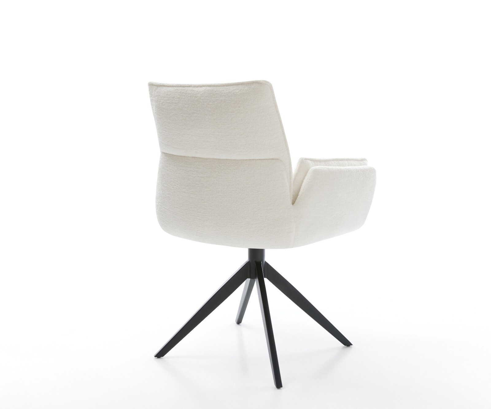 Drehstuhl Nela-Flex Bouclé Soft Beige Kreuzgestell breit Schwarz 360° drehbar Wippfunktion 4