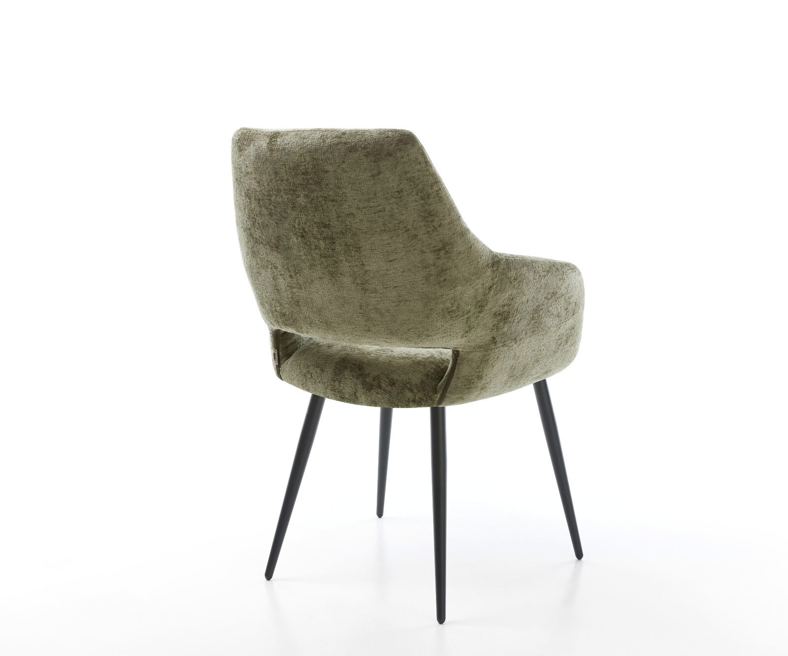Esszimmerstuhl Yago-Flex mit Armlehnen Chenille Olive 4-Fuß konisch Schwarz Taschenfederkern 4 Esszimmerstuhl Yago-Flex mit Armlehnen Chenille Olive 4-Fuß konisch Schwarz Taschenfederkern 4