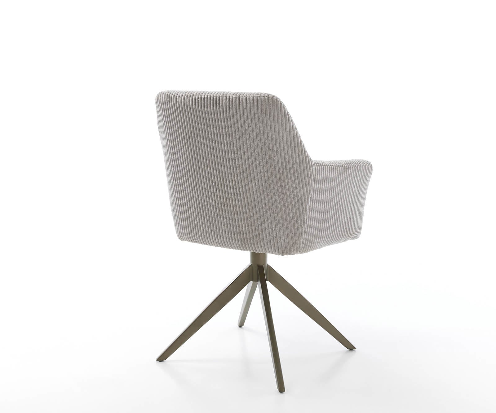 Drehstuhl Xana-Flex mit Armlehnen Cord Silbergrau Kreuzgestell breit Effektfinish Titan 360° drehbar Taschenfederkern 4 Drehstuhl Xana-Flex mit Armlehnen Cord Silbergrau Kreuzgestell breit Effektfinish Titan 360° drehbar Taschenfederkern 4