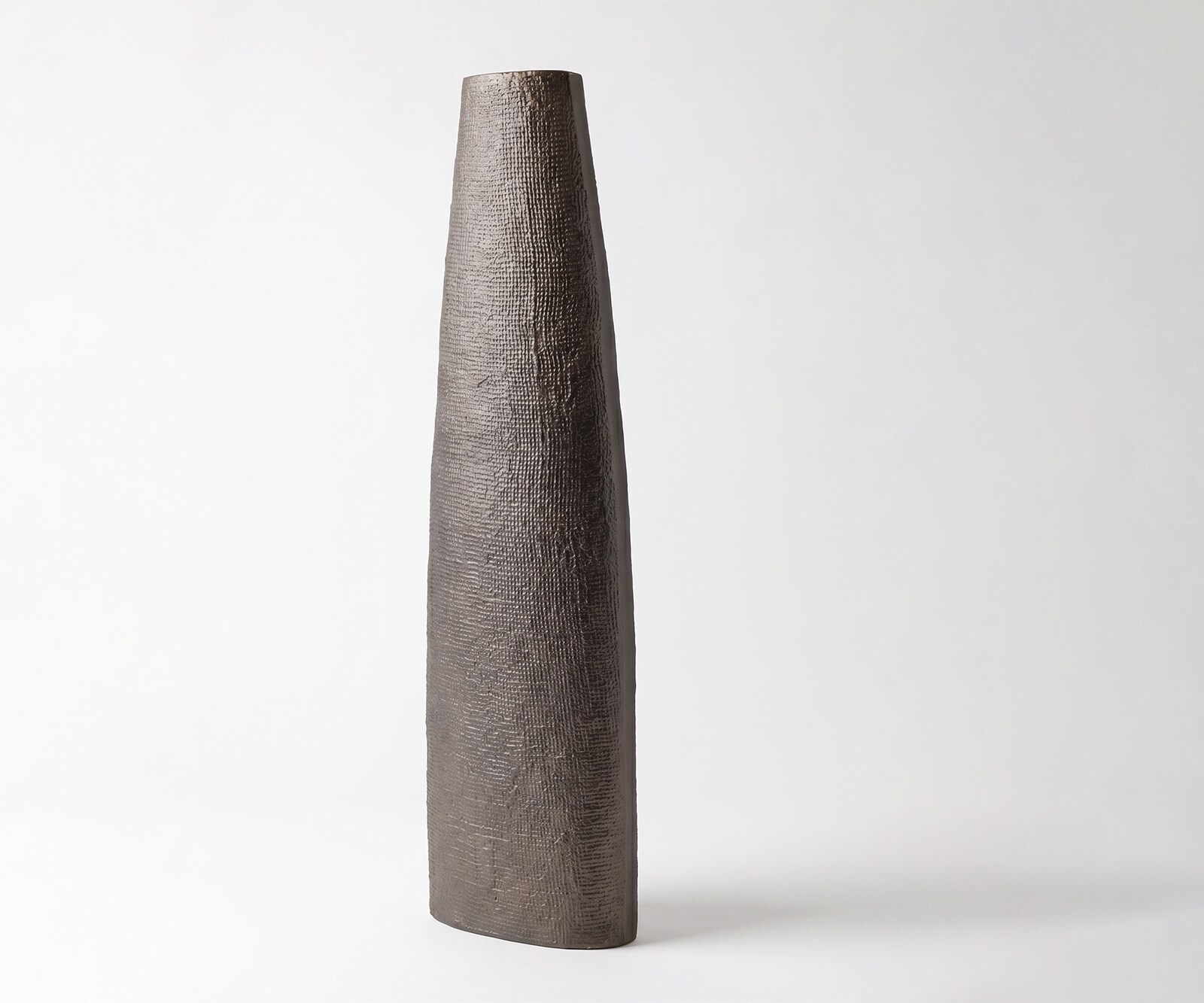 Vase Conico B20 x T11 x H69 cm Aluminium Hämatit Gegossen