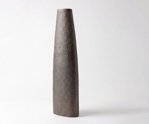 Vase Conico B20 x T11 x H69 cm Aluminium Hämatit Gegossen