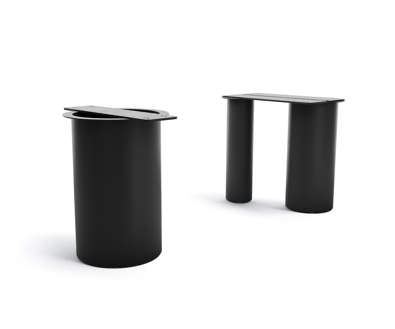 Piètement de table Troa acier inoxydable or/noir pour plateaux à partir de 200 cm 4