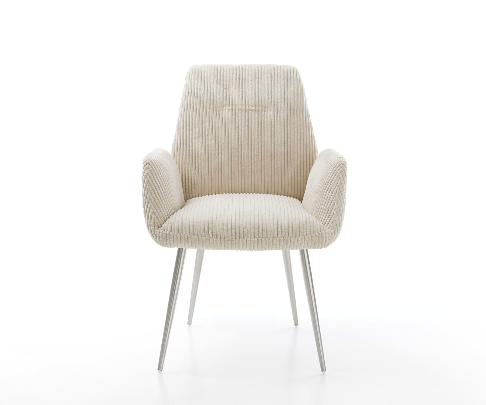 Esszimmerstuhl Zoa-Flex Cord Beige 4-Fuß konisch Edelstahl Taschenfederkern 1