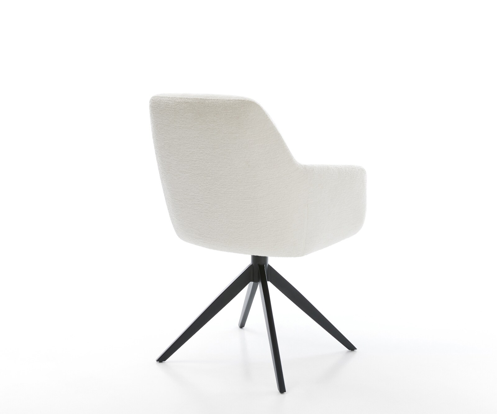 Drehstuhl Pejo-Flex Bouclé Soft Beige Kreuzgestell breit Schwarz 360° drehbar Wippfunktion Taschenfederkern 5