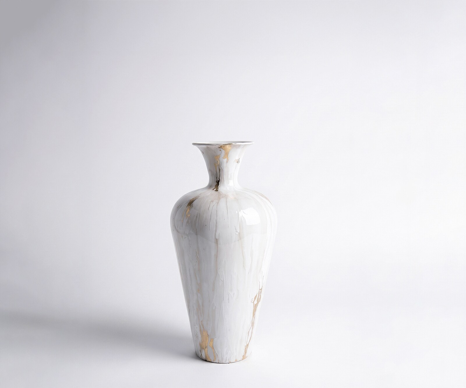 Vase Marvella B23 x T23 x H48 cm Metall Kintsugi Handgemacht