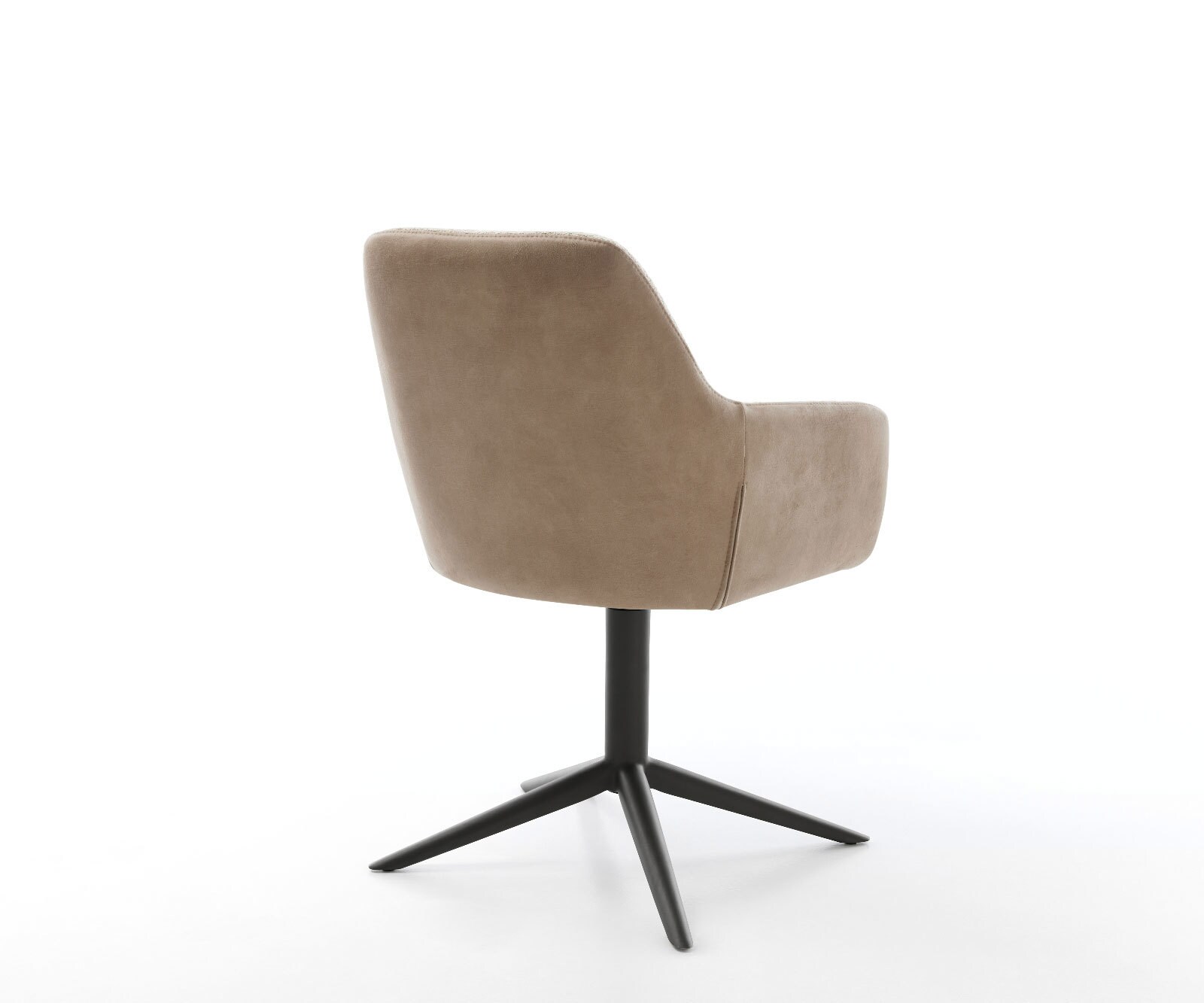 Chaise-pivotante Pejo-Flex tissu mixte couleur boue pied de chaise 4 branches noir pivotement sur 360° fonction bascule ressorts ensachés 4