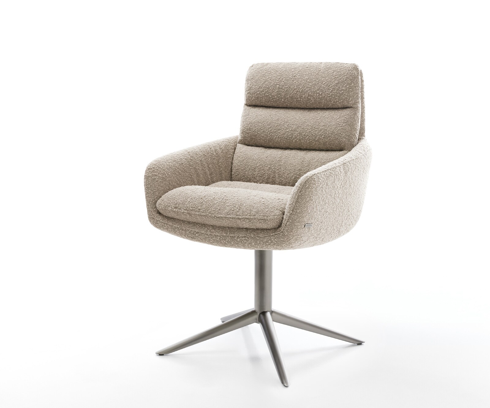 Chaise-pivotante Abelia-Flex avec accoudoirs bouclé boue pied de chaise 4 branches grafiete pivotement sur 360° fonction bascule