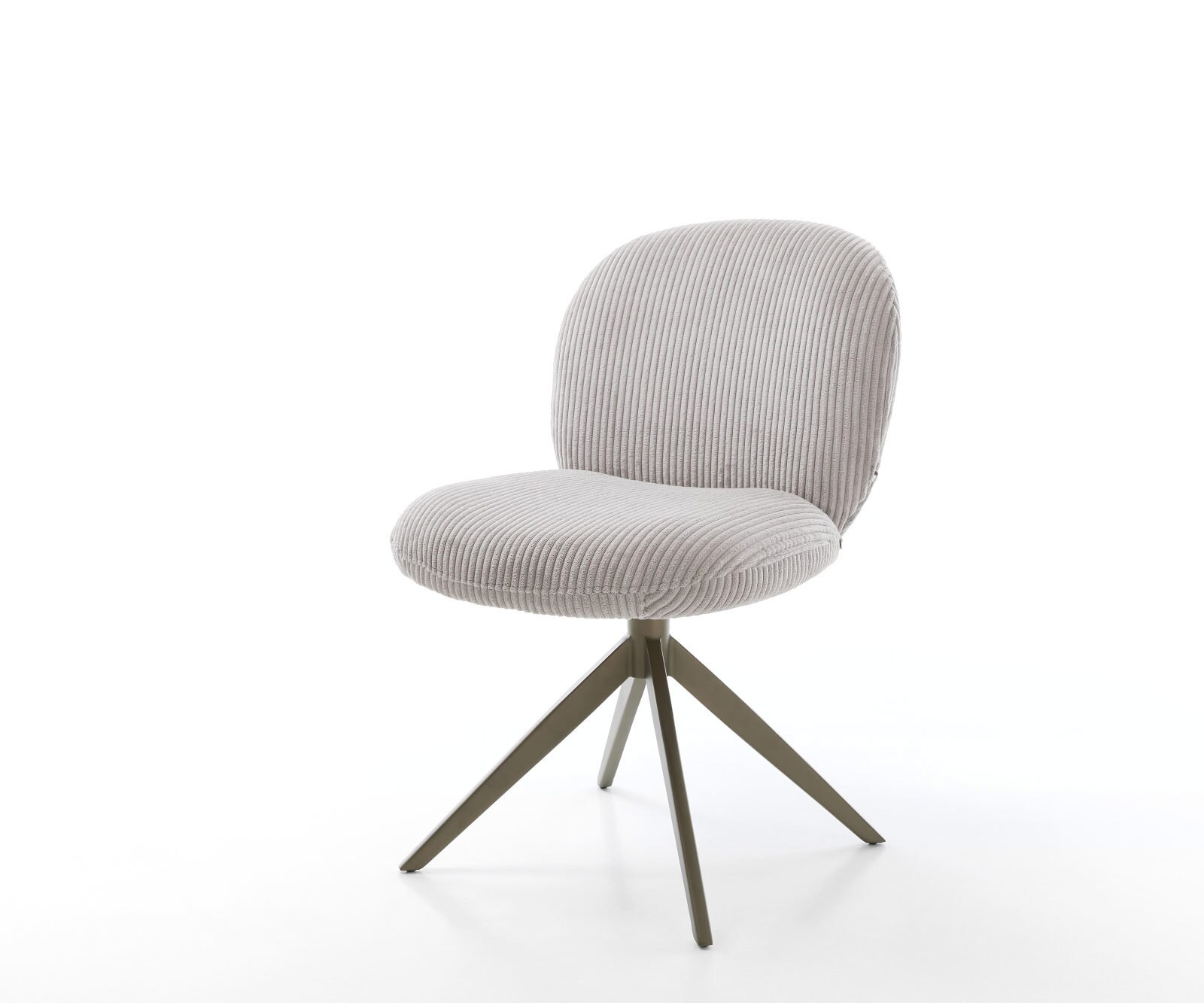 Chaise-pivotante Nube-Flex côtelé gris argenté pied croisé large aspect titane pivotement sur 360° ressorts ensachés 1