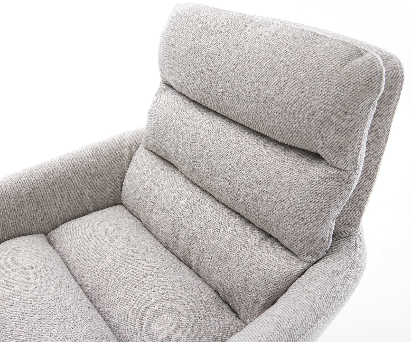 Chaise-de-salle-à-manger Abelia-Flex avec accoudoirs rayures gris clair pied trapèze noir 4