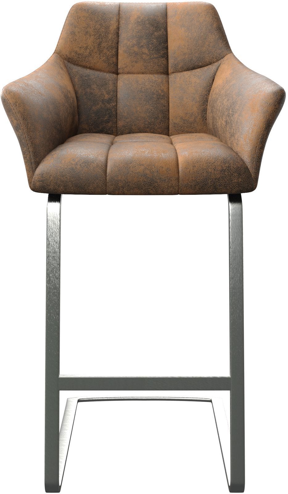 Barstuhl Yulo-Flex Vintage Braun Freischwinger flach Edelstahl 3 Barstuhl Yulo-Flex Vintage Braun Freischwinger flach Edelstahl 3