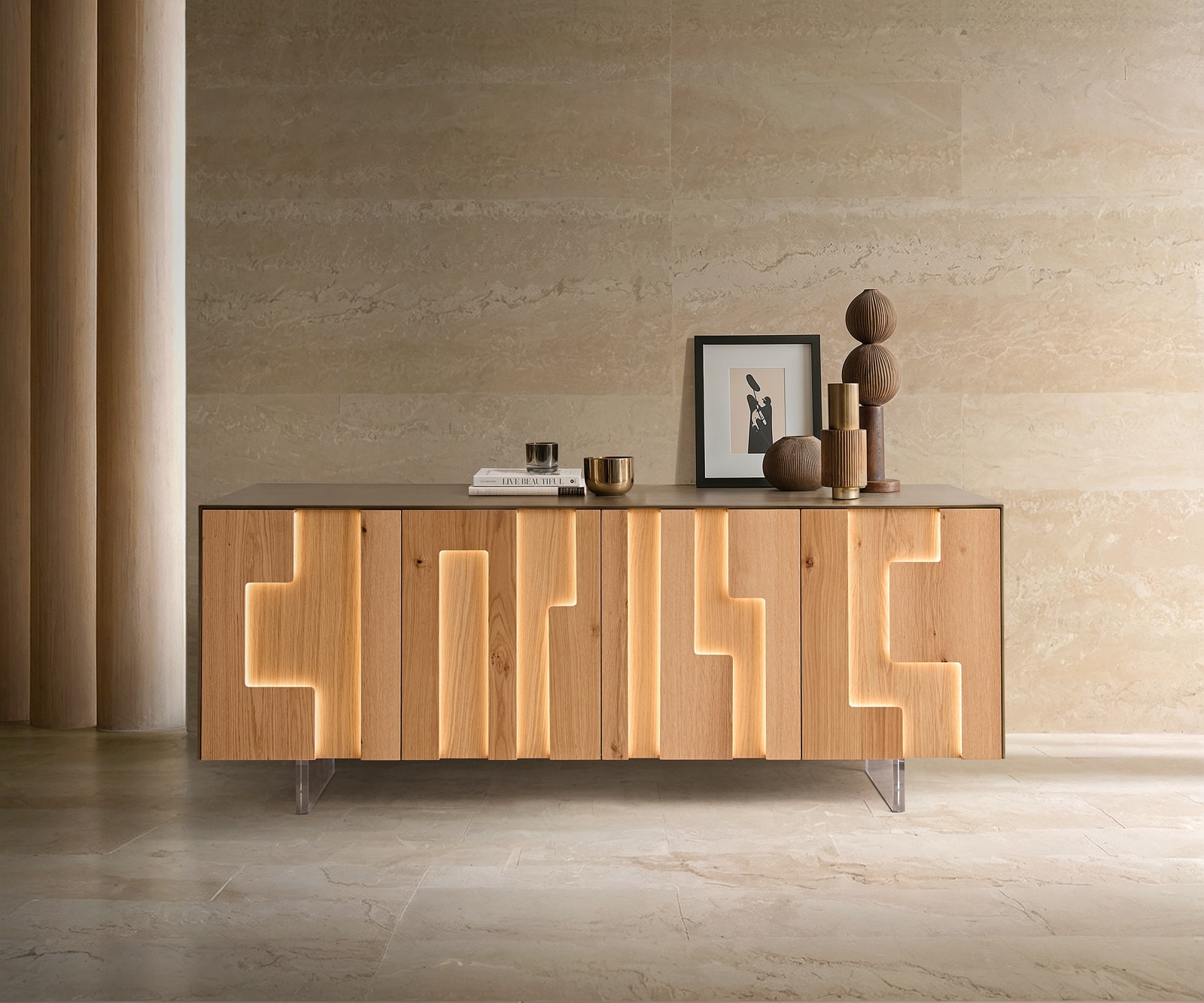 Sideboard Taka 200 cm Metallic Gold 4 Türen  2 Sideboard Taka 200 cm Metallic Gold 4 Türen  2