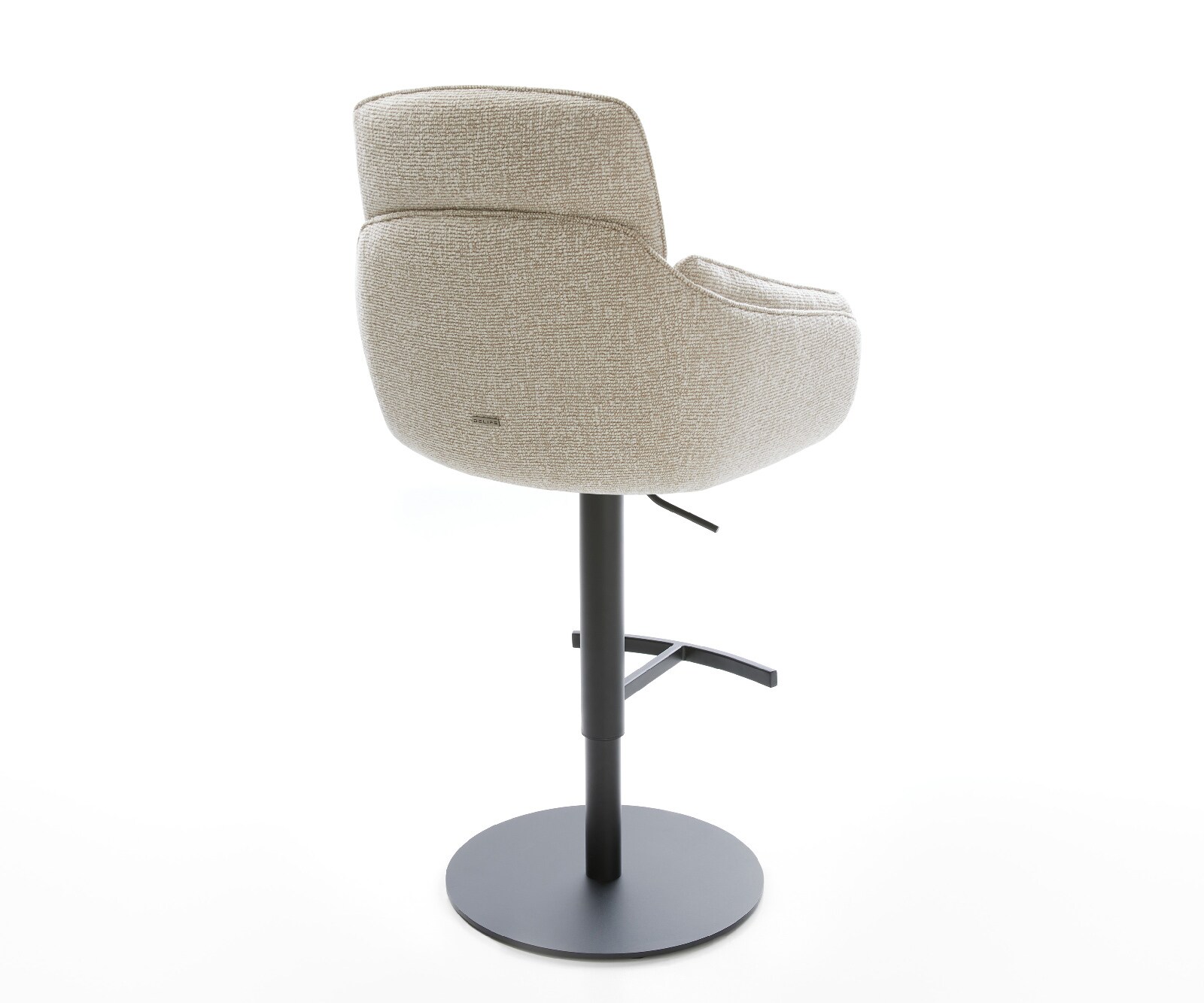 Barstuhl Luan-Flex Webstoff Soft Beige Drehfuß höhenverstellbar Metall Schwarz 5