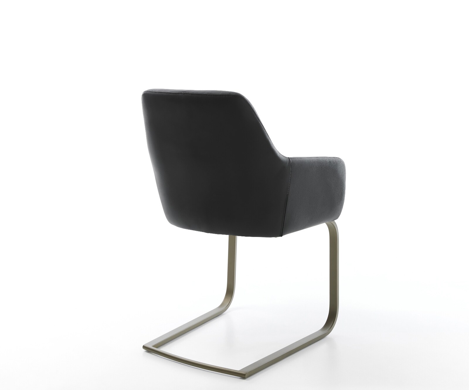 Freischwinger Pejo-Flex Echt-Leder Schwarz Freischwinger flach Effektfinish Titan Taschenfederkern 5