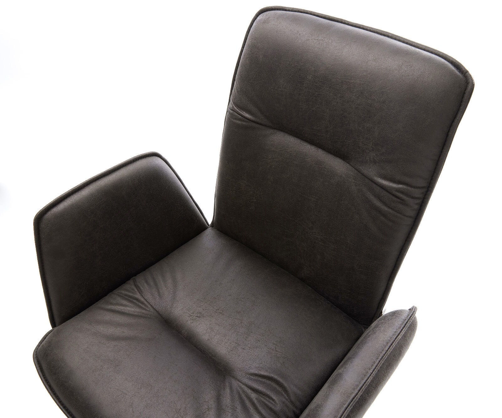Drehstuhl Vinja-Flex Mikrofaser Anthrazit Vintage Kreuzgestell breit Effektfinish Titan 360° drehbar 3