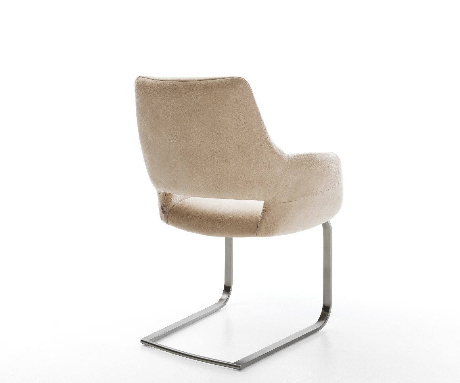 Cantilever Yago-Flex avec accoudoirs microfibre beige vintage pied cantilever plat grafiete ressorts ensachés 4