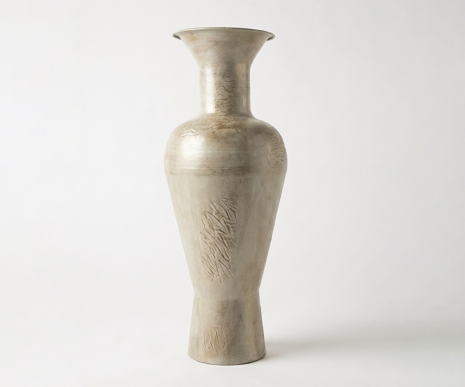 Vase Medora l27 x P27 x H71 cm Métal Ivory Terra Fait main