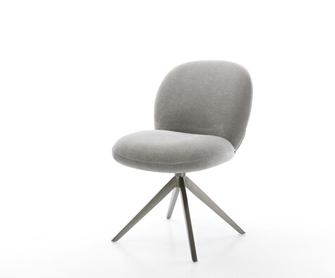 Chaise-pivotante Nube-Flex tissu structuré doux gris pied croisé large grafiete pivotement sur 360° fonction bascule resorts ensachés