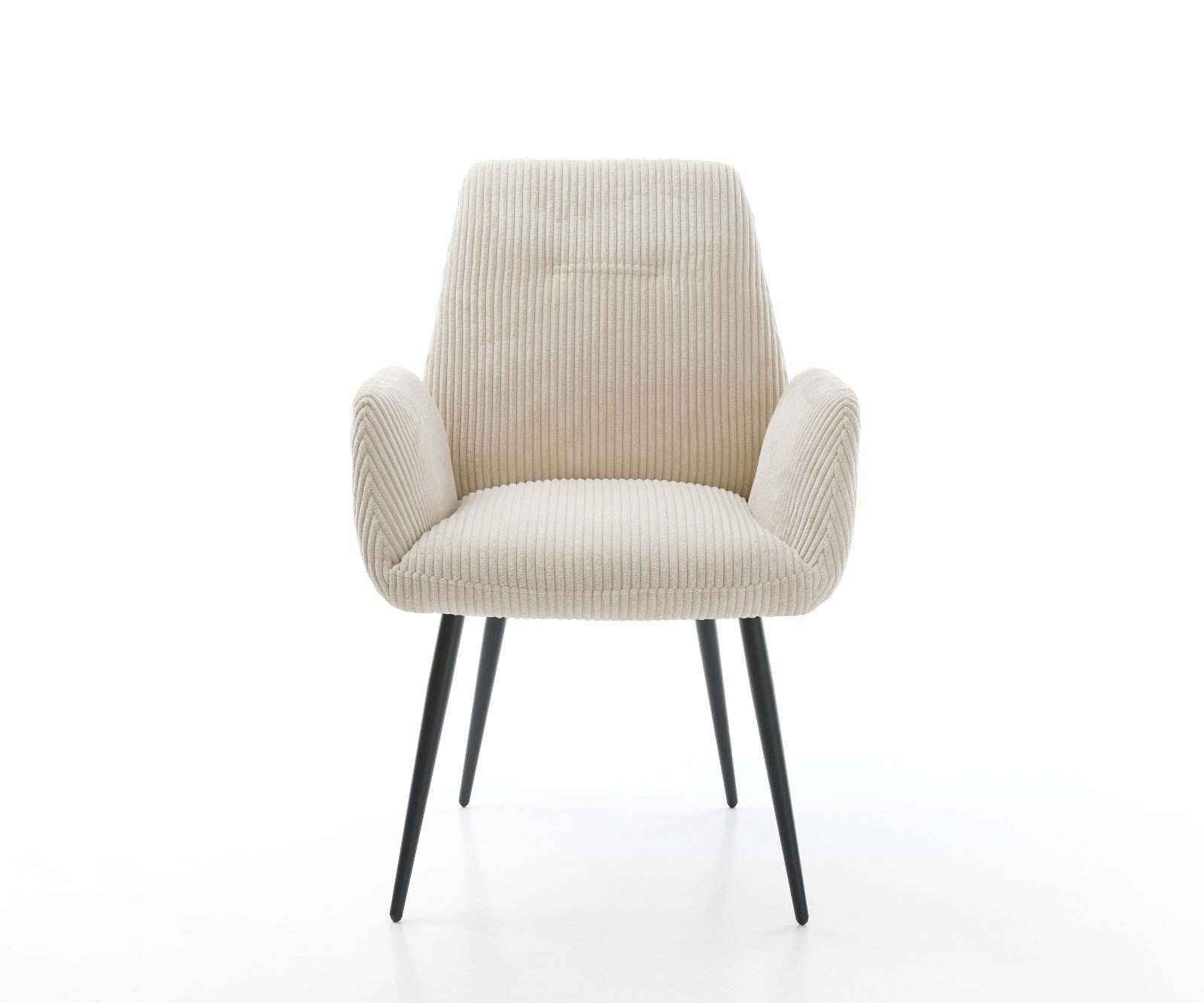 Esszimmerstuhl Zoa-Flex Cord Beige 4-Fuß konisch Schwarz Taschenfederkern 1