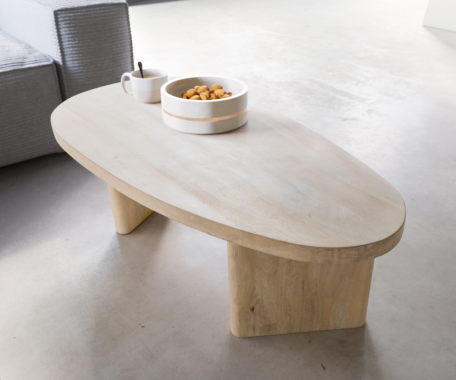 Couchtisch Wido 110x50 cm Mango White Wash 3 Couchtisch Wido 110x50 cm Mango White Wash 3