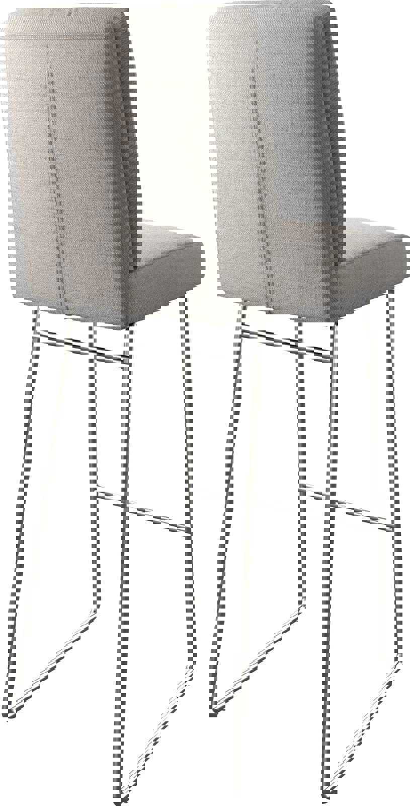 Chaise-de-bar Pela-Flex rayures gris clair cadre de patins acier inoxydable 5
