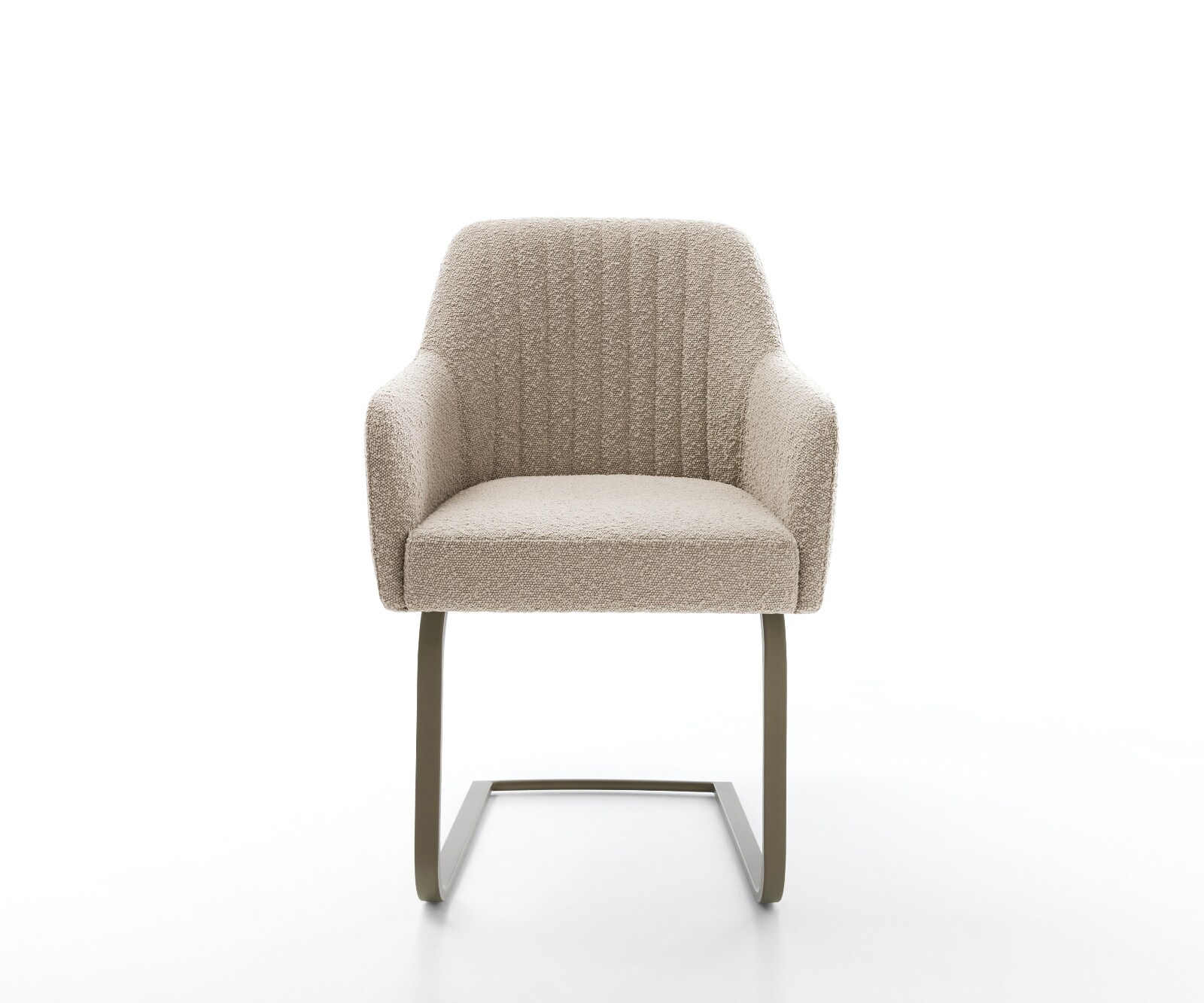 Freischwinger Greg-Flex Bouclé Schlamm Freischwinger flach Effektfinish Titan Taschenfederkern 1