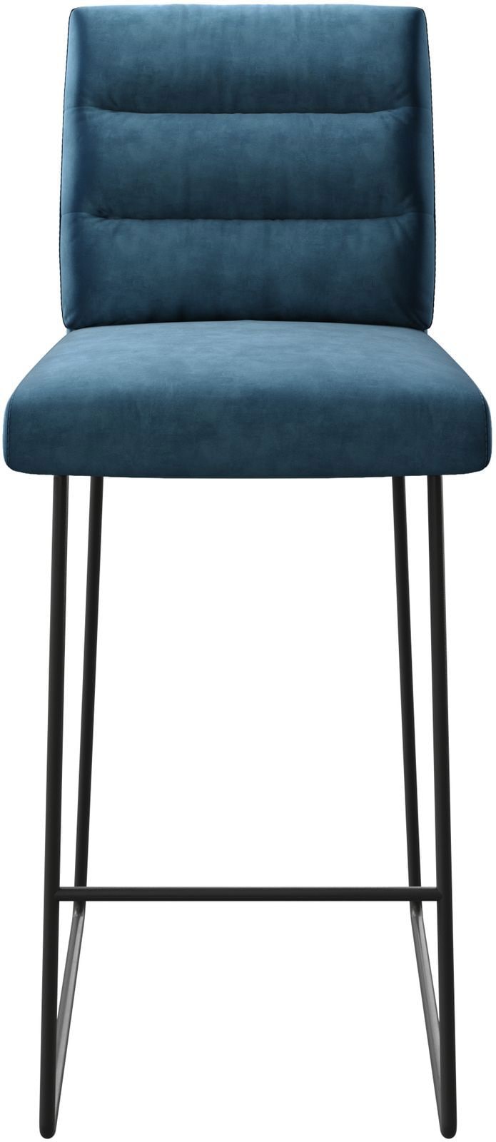 Chaise-de-bar Pela-Flex velours bleu cadre de patins métal 3