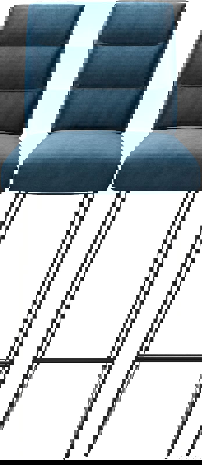 Barstuhl Pela-Flex Samt Blau Kufengestell Metall 3 Barstuhl Pela-Flex Samt Blau Kufengestell Metall 3