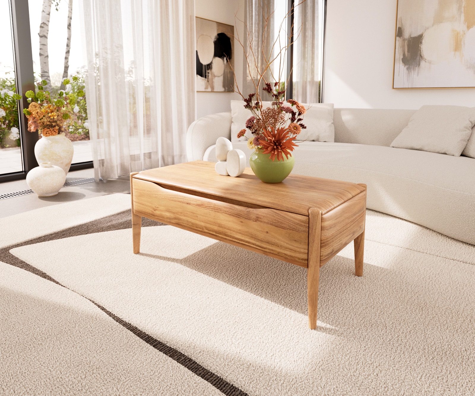 Couchtisch Simcha Akazie Natur 3 Couchtisch Simcha Akazie Natur 3