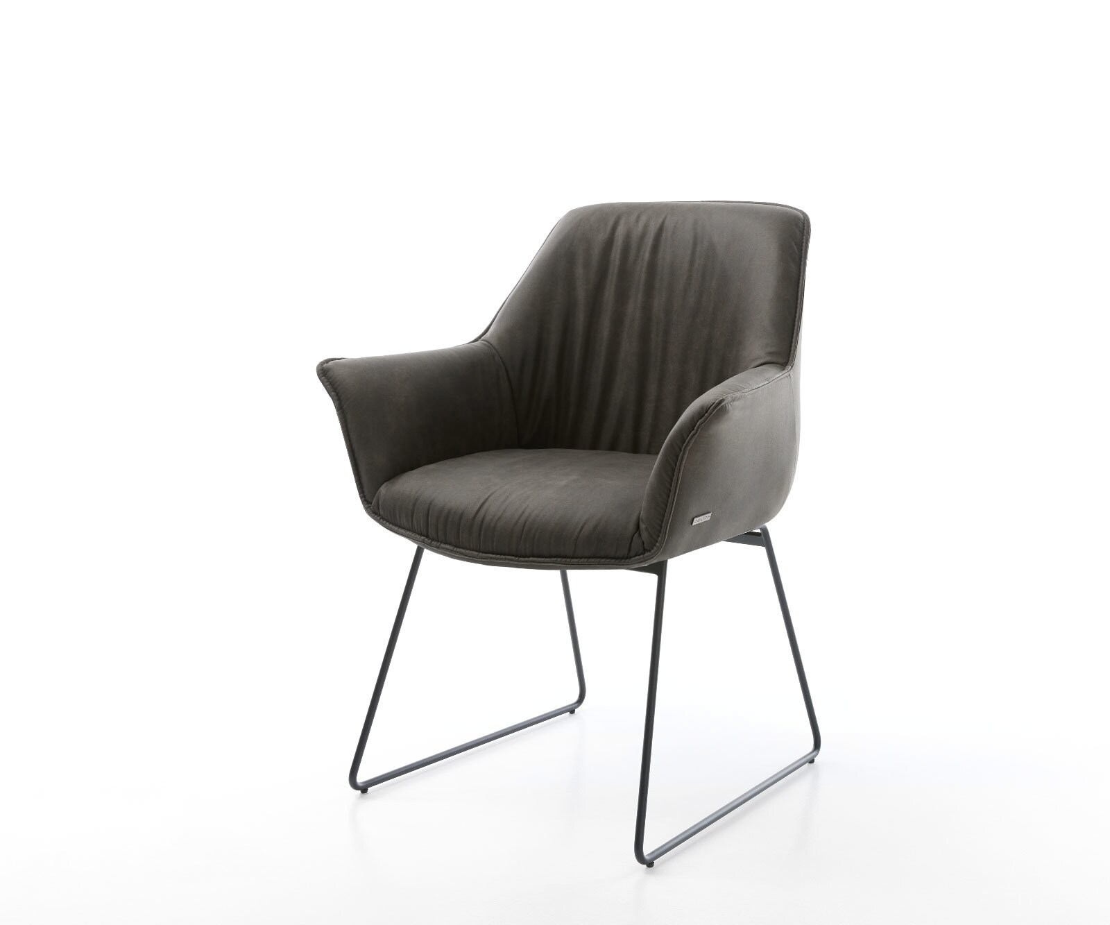 Fauteuil Keila-Flex avec accoudoirs anthracite vintage cadre patin noir