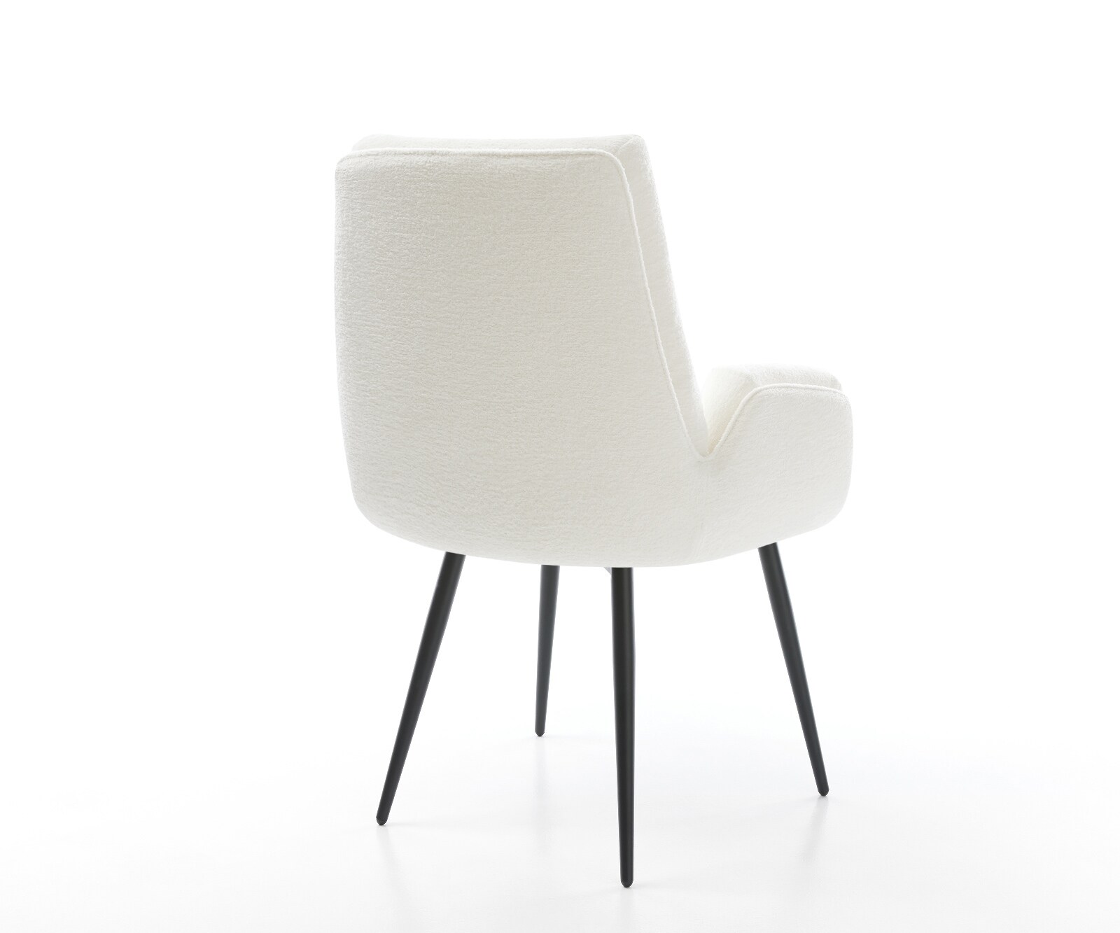 Chaise-de-salle-à-manger Clea-Flex bouclé doux beige 4 pieds coniques noir 4