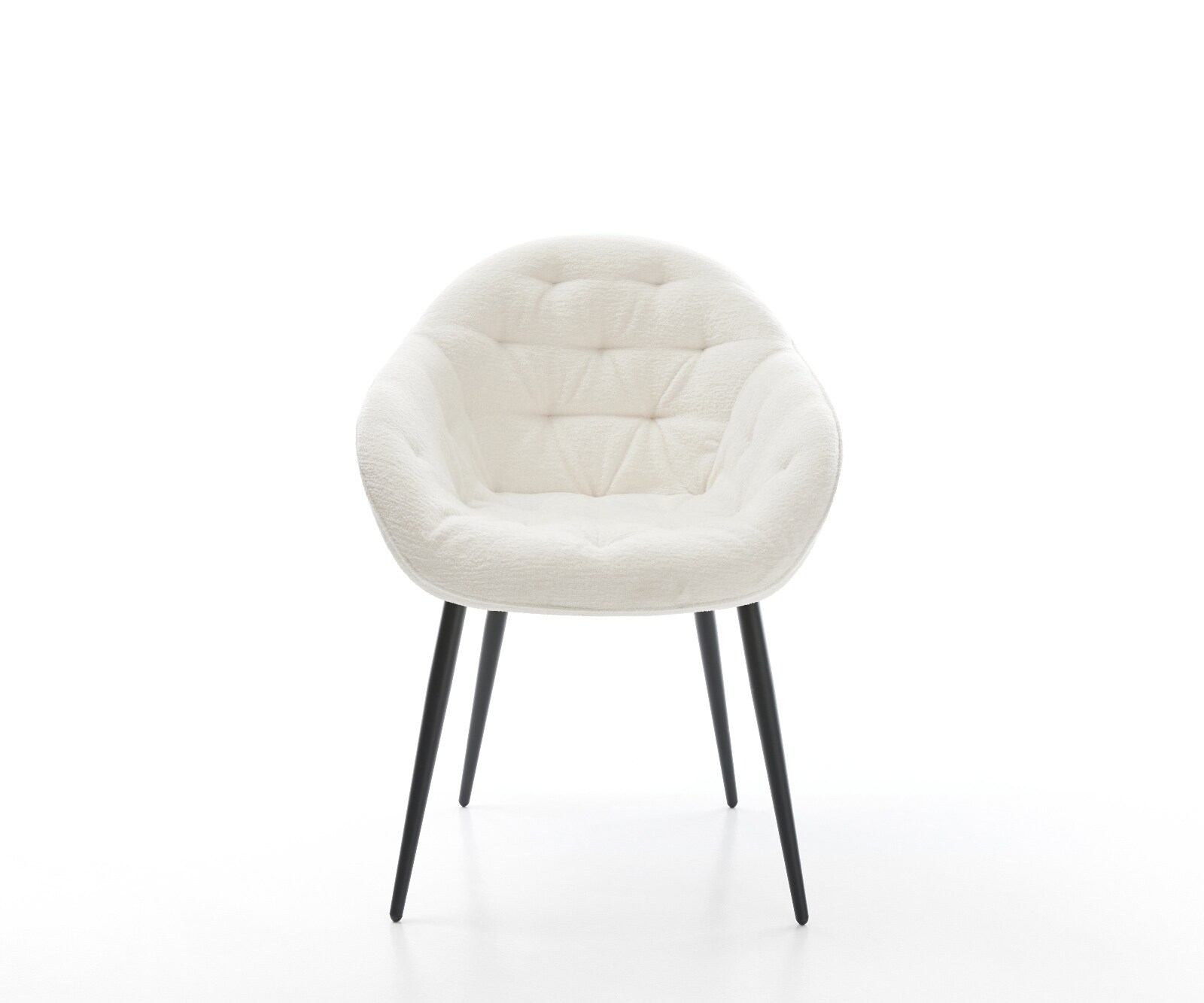 Esszimmerstuhl Gaio-Flex Bouclé Soft Beige 4-Fuß konisch Schwarz 2