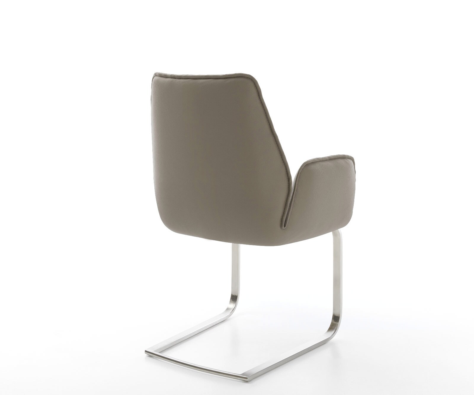 Cantilever Zoa-Flex cuir de vache couleur boue pied cantilever plat acier inoxydable brossé ressorts ensachés 4