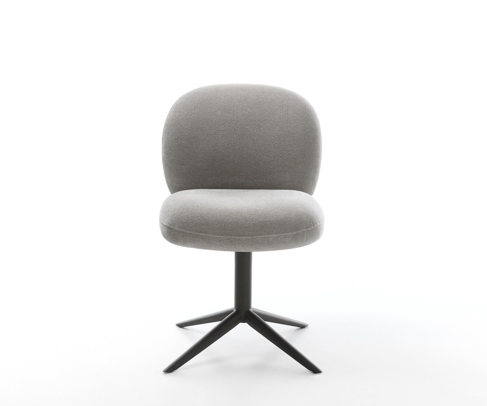 Drehstuhl Nube-Flex Strukturstoff Soft Grau Fußkreuz Schwarz 360° drehbar Wippfunktion Taschenfederkern 1