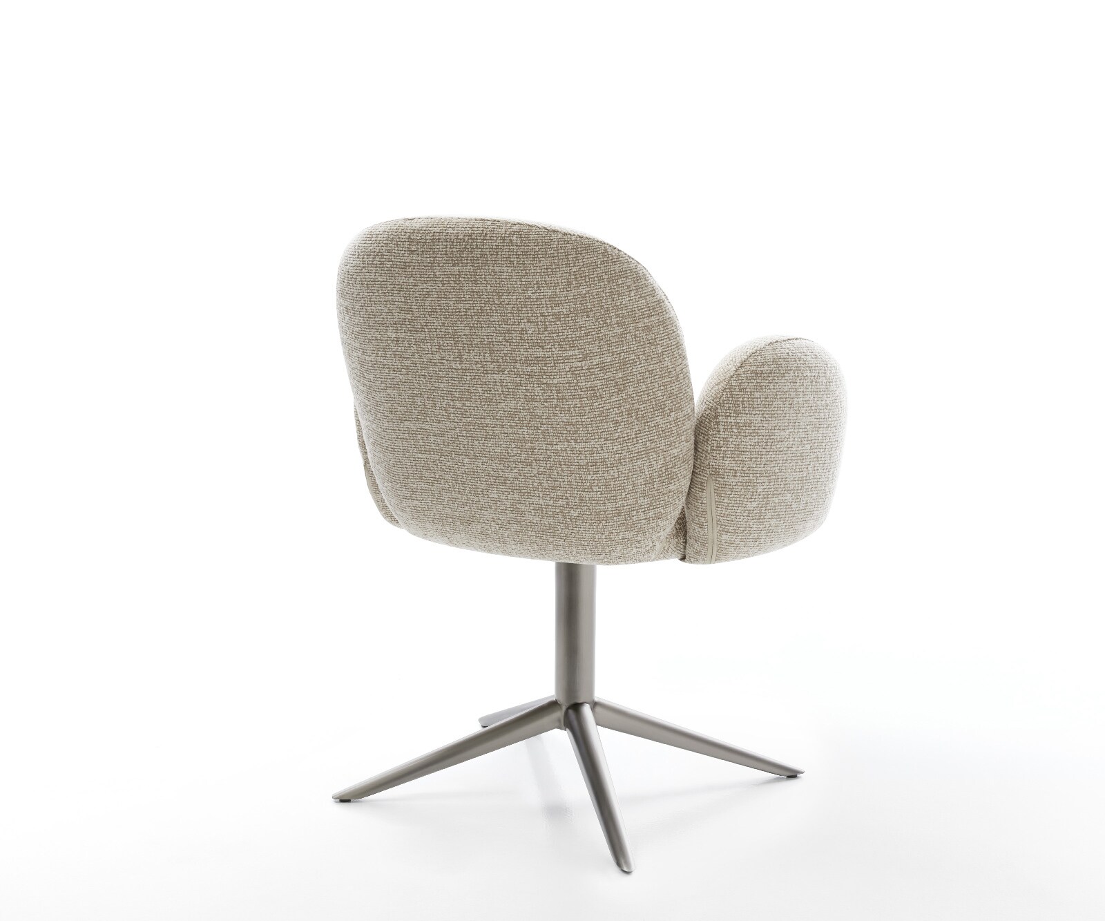 Chaise-pivotante Nube-Flex avec accoudoirs tissu tissé doux beige pied de chaise 4 branches grafiete pivotement sur 360° fonction bascule resorts ensachés 5