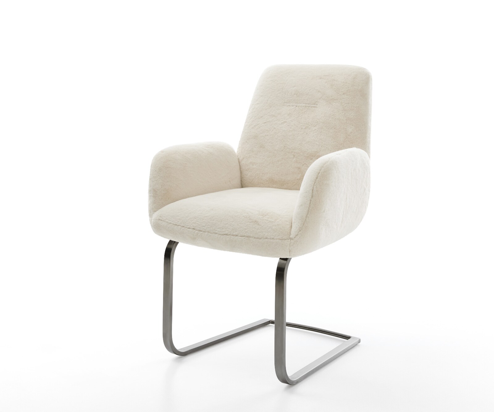 Cantilever Zoa-Flex peluche crème-blanc pied cantilever plat grafiete resorts ensachés 1