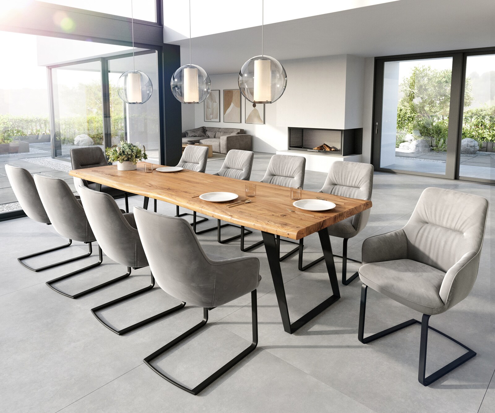 Freischwinger Zelia-Flex mit Armlehnen Samt Grau Freischwinger flach Schwarz Taschenfederkern 3 Freischwinger Zelia-Flex mit Armlehnen Samt Grau Freischwinger flach Schwarz Taschenfederkern 3